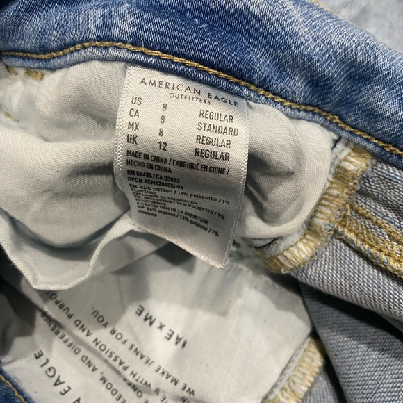 American Eagle Super Stretch Jegging Size 8R Light Wash Skinny Jeans - Picture 5 of 7